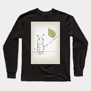 Caterpillar on a Leaf: One Line Wonder Long Sleeve T-Shirt